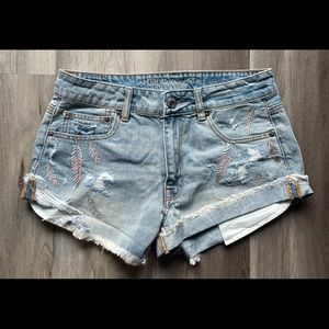 American Eagle Hi-Rise Festival jean shorts